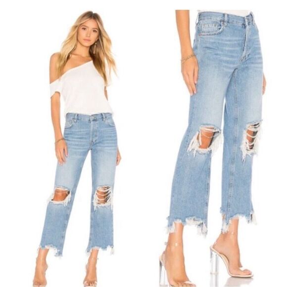 We the Free‎ Maggie Straight Light Washed Denim Jeans Women 29 - Picture 1 of 7